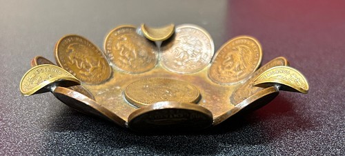 Monedas de cenicero de plato mexicano de cobre guarida de cigarros México - Imagen 4 de 6