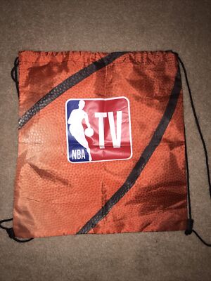 RARE NBA TV Drawstring Orange Basketball Cinch Sack Bag  display picture 2