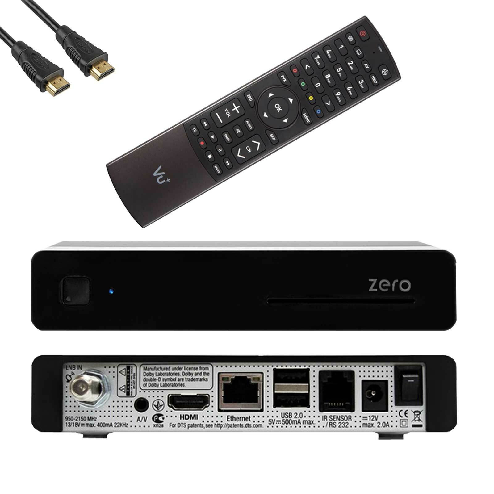 VU Zero schwarz Sat HD Digital HDTV Linux E2 Receiver DVB-S2 inkl HDMI-Kabel