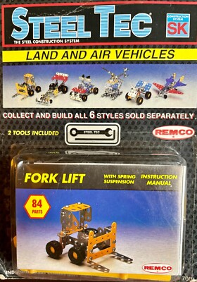 New - Vintage 1993 Remco Steel Tec Fork Lift Construction Kit