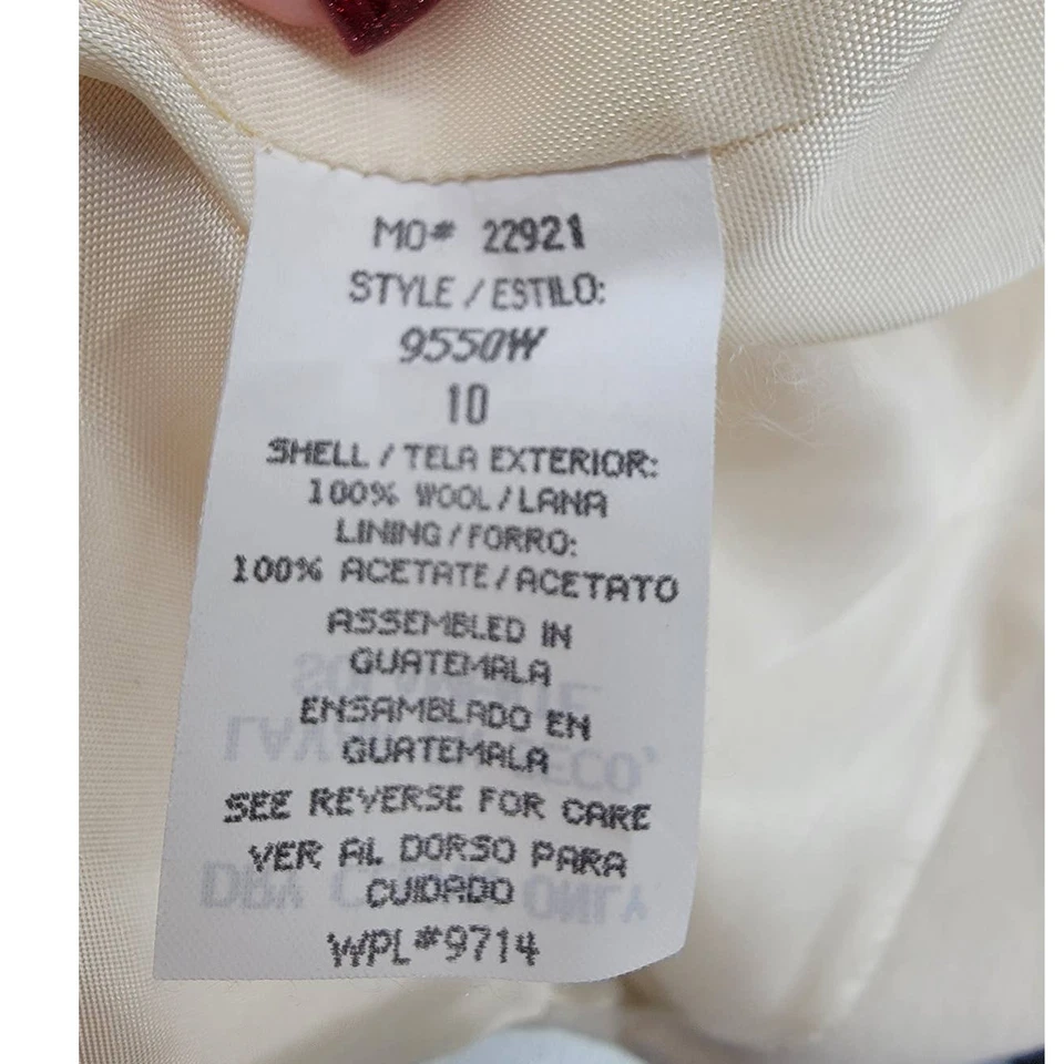 Savannah 100% Wool Single Button Front Boyfriend Blazer 10 Ivory - Image 4 of 4