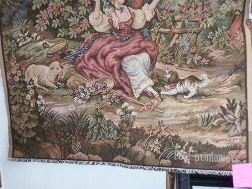Arazzo francese da appendere a parete Fête printanière "Festa di Primavera" 56''x 43'' - Foto 6 di 10