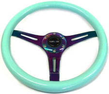 Nrg Steering Wheel Minty Fresh Wood 3 Spoke Neo Chrome Center St-015mc-mf