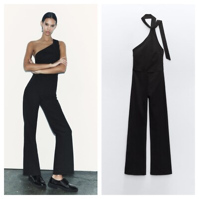 ZARA ASYMMETRIC BLACK JUMPSUIT REF: 6929/209 | eBay