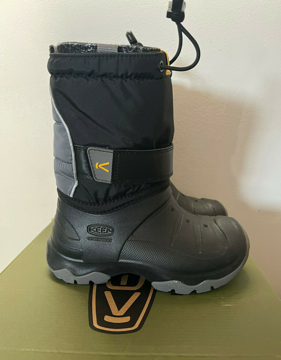 Keen Kids' Lumi II Waterproof Boot - 12 - Black / Steel Grey