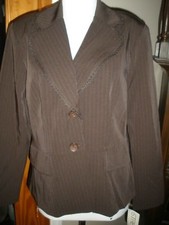 NEW B. Moss Stretch Brown Pin stripe Blazer size 10 C3 
