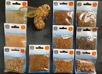 Glasperlen, 50 G, Gold