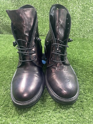 The Shoe Box Leather Made In Italy Combat Boots Women