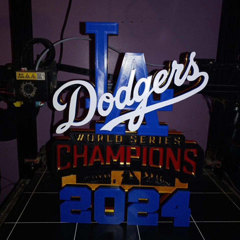 12 PULGADAS LA DODGERS 3D 2024 SERIE MUNDIAL CAMPEONES PLACA SOPORTE O LETRERO DE PARED Foto 4 de 4