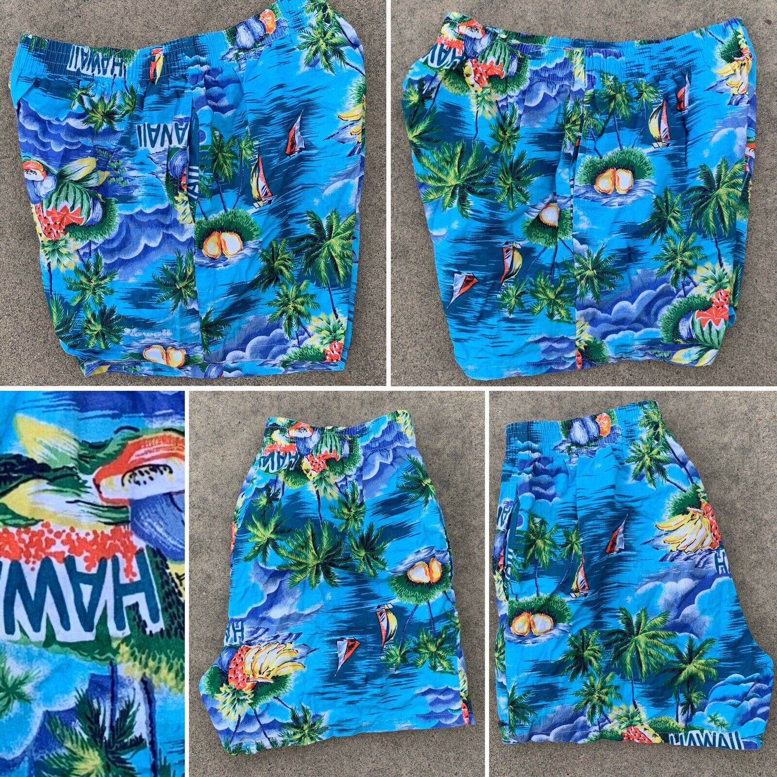 Vintage Hawaii Hang Loose Swim Shorts Cotton W/ Polyester Lining M 80s Hawaiian WYPRZEDAŻ, najnowsza praca