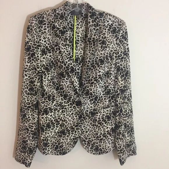 Vince camuto leopard blazer clearance