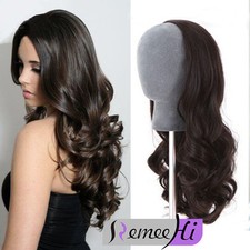 3/4 Half wigs 100 remy human hair half wig body wave hair weft cap