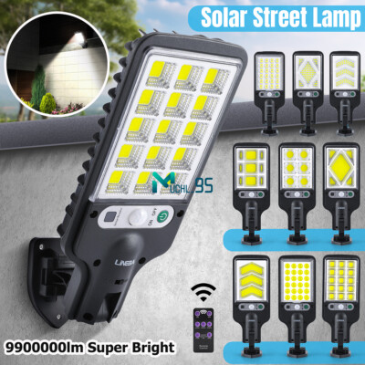 LED Solar Flood Light PIR Motion Sensor Wall Street Yard Outdoor Security Lamp