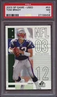 2003 SP Game Used 53 Tom Brady PSA 7 Near Mint