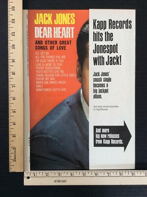 Rare Original VTG Jack Jones Kapp Records Poster Style Music Flap Ad Art Print