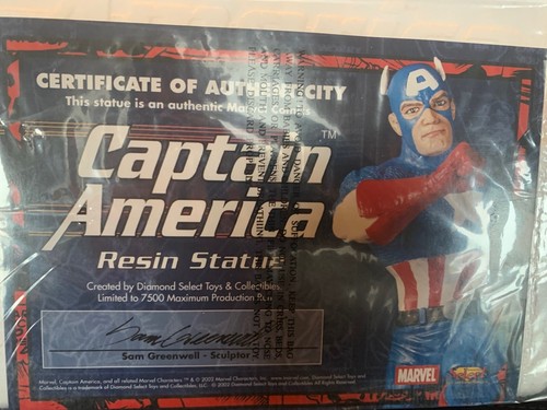 DIAMOND SELECT CAPTAIN AMERICA RESIN STATUE SAM GREENWELL STATUE /7500 RARE - Picture 5 of 6