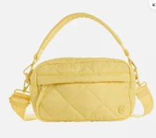 Samantha Brown To-Go Quilted Top Handle Crossbody Bag BUTTER YELLOW nwt