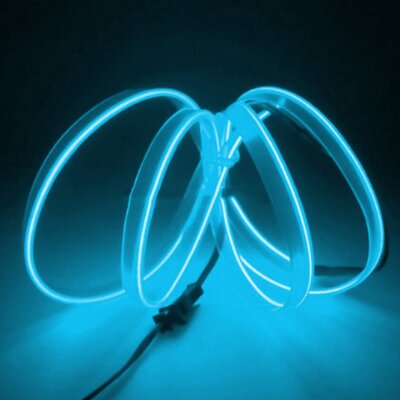 2M Ice Blue LED Strip Light Bar Car Interior Atmosphere Lamp Flexible Decor Trim