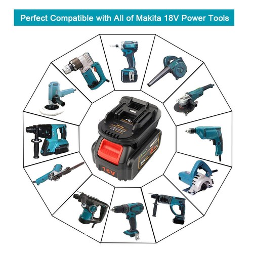 Akku Adapter Konverter für Milwaukee Dewalt 18 V auf Makita 18 V BL1830 BL1860 - Bild 6 von 7