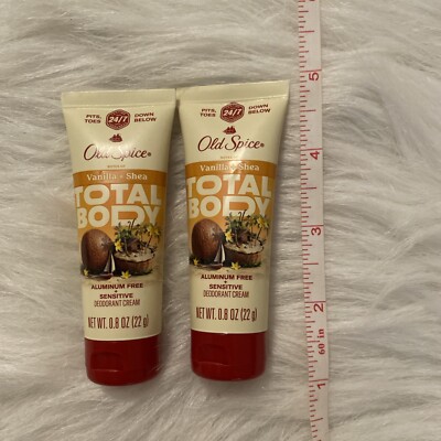 2 x Old Spice Total Body Vanilla And Shea Deodorant Cream, MINI, 0.8oz/22g each