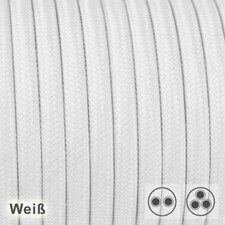 2-adrig 3-adrig Textilkabel  Stoffkabel pendel Kabel  textile cable white Weiß