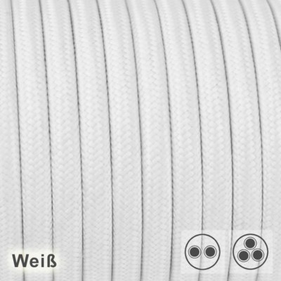 2-adrig 3-adrig Textilkabel  Stoffkabel pendel Kabel  textile cable white Weiß