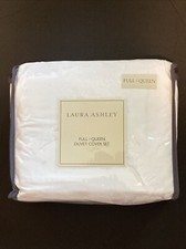Laura Ashley ADELINA RUFFLED Full/Queen Duvet Cover Set, White, NWT