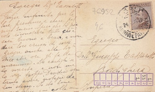 CARTOLINA *2 FORLI CAMPANILE S.MERCURIALE E MONUMENTO A.SAFFI VIAGGIATA 1926 - Picture 2 of 2