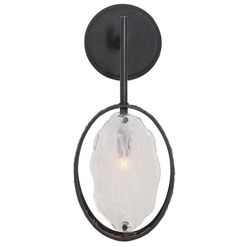 Uttermost Maxin Transitional Iron and Glass Wall Sconce in Dark Bronze - Picture 1 of 3