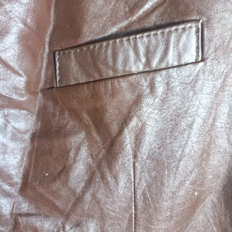 Fortuna Leather Jacket Mens Long Sleeve Regular Notch Lapel Size S - Image 3 of 4