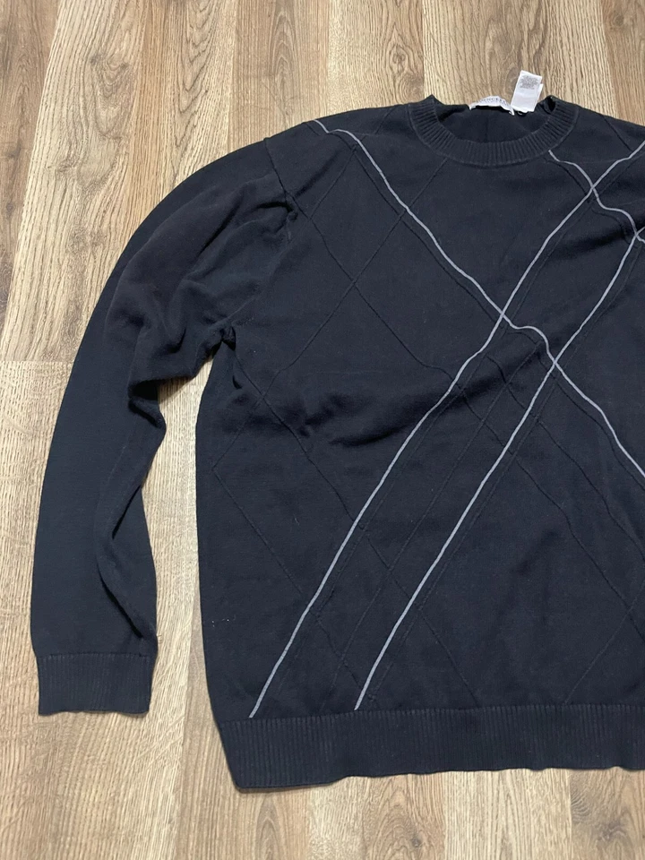 Concepts by Claiborne Sweater, Men's Size XL, Black Gray, Crew Neck, Pullover - Image 3 of 4