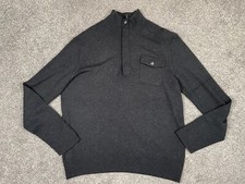 Banana Republic Sweater Mens XL 1/4 Zip Pullover Merino Wool Minimal Luxury Top