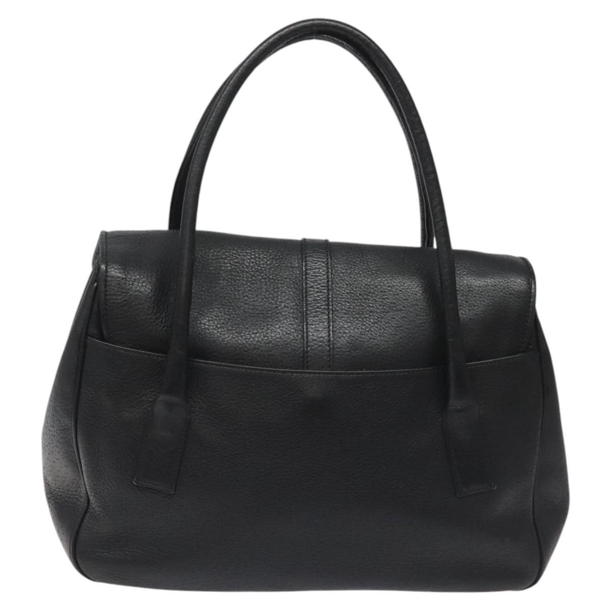 トートバッグ SALVATORE FERRAGAMO BLACK LEATHER SHOPPING BAG Salvatore Ferragamo Gancini Tote Bag Leather Black Auth