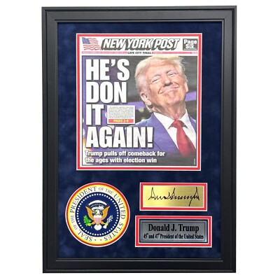 Donald Trump Framed Original Presidential Election Win 11/6/24 NY Post Newspaper
