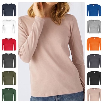 B&C T-Shirt #E150 Long Sleeve BCTW06T / Women Damen Langarmshirt XS-2XL Basic
