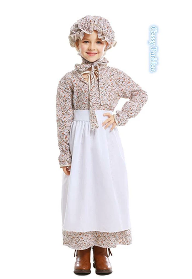 XD14 Victoriano Criada Vieja Dama Abuela Niña Clásico Pueblo Vestido Día del Libro Disfraz Foto 2 de 4