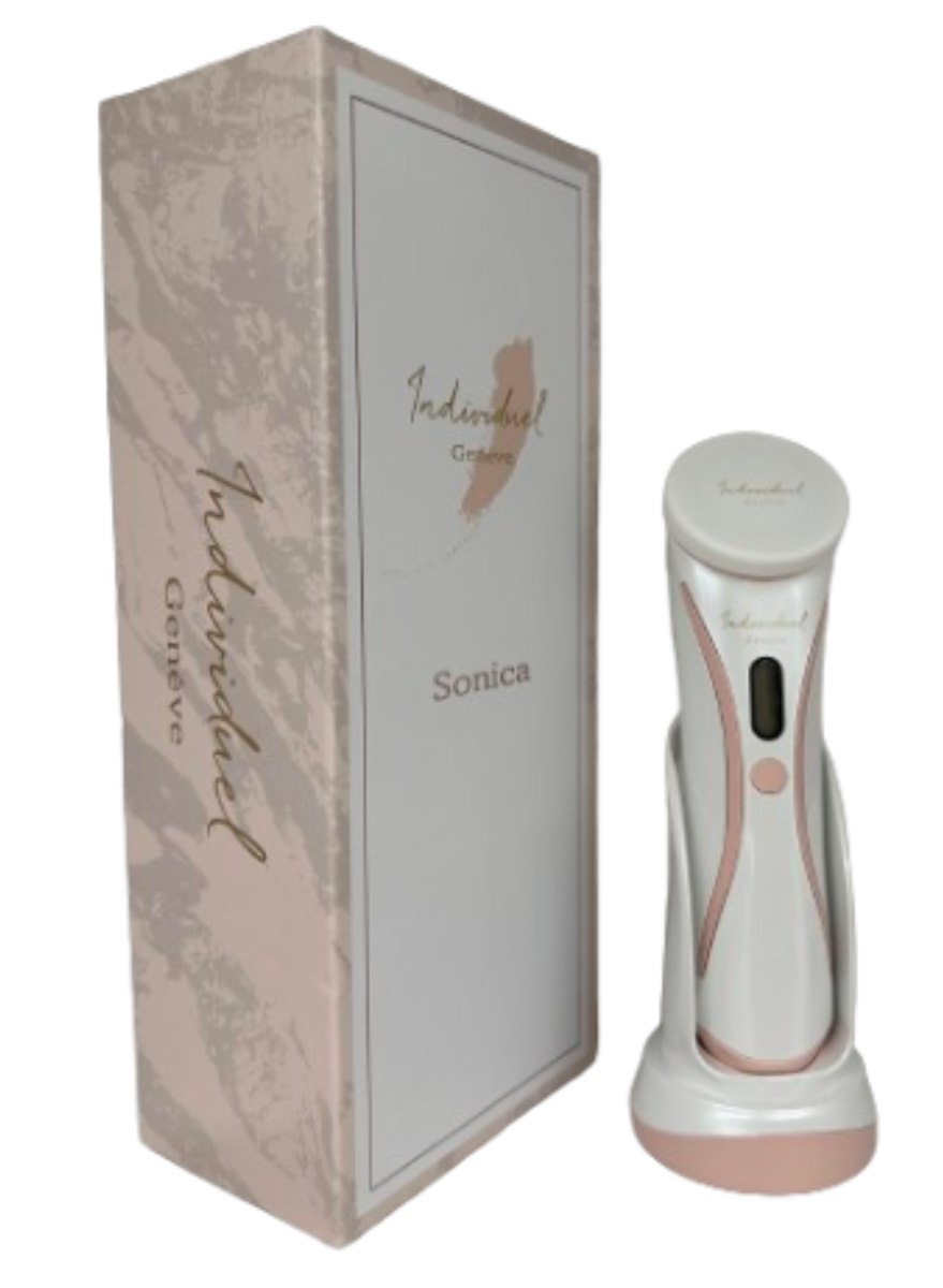 Sonica Geneve美顔器 ホワイト/ピンク Individuel Genève Sonica Anti-Aging Heat RED LED Light Technology