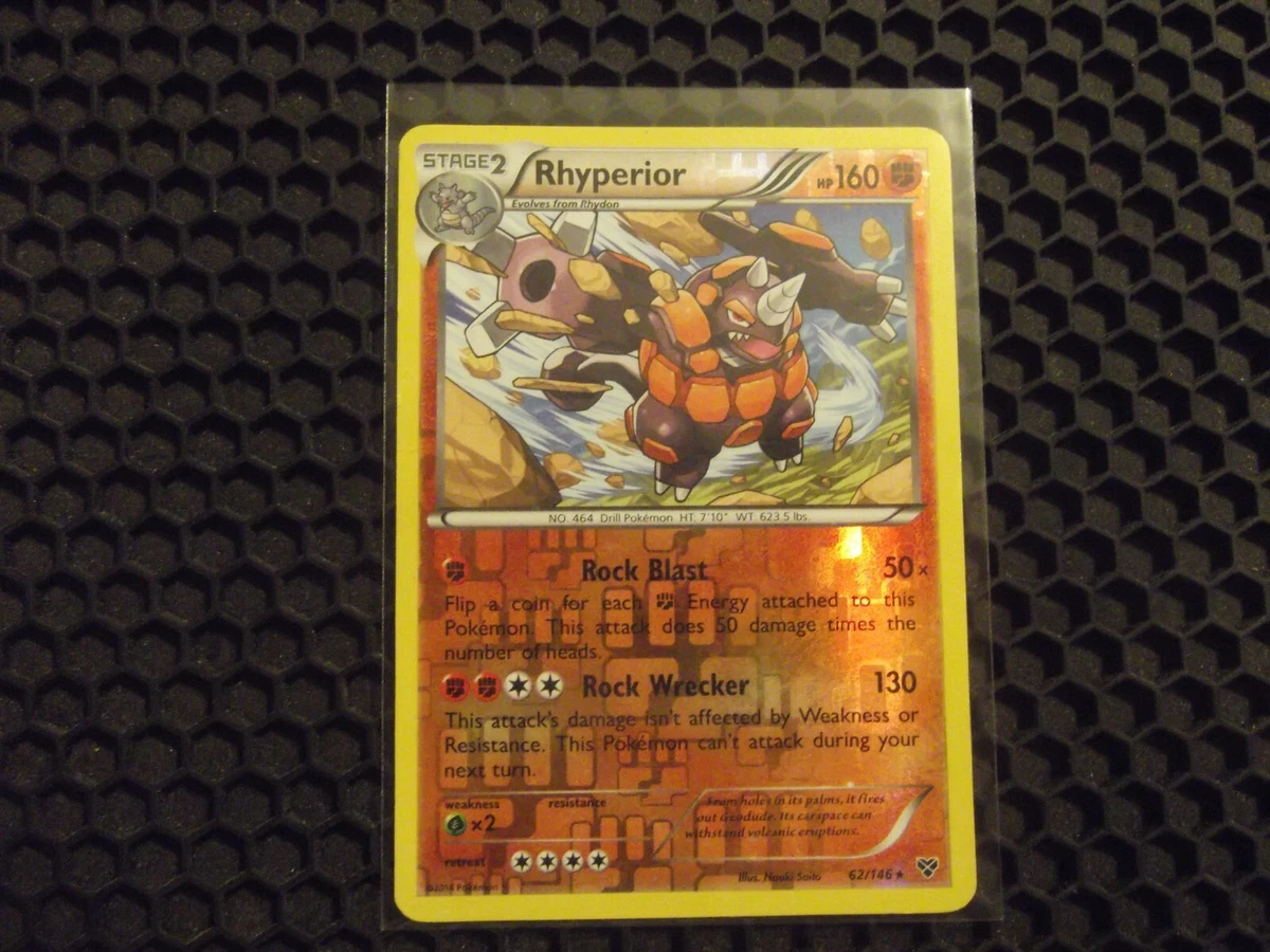 Pokemon Card TCG XY Base Set Rhyperior Holo 62/146 Ultra Rare LP
