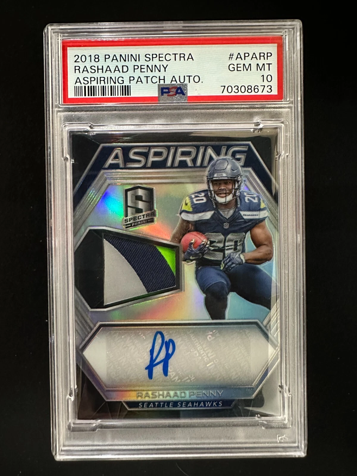 Rashaad Penny Panini Spectra Aspiring Patch Autograph #APARP Base
