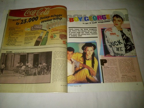 Boy George Culture Club on cover vintage HAI MAGAZINE 1987 INDONESIA RARE - Picture 2 of 11