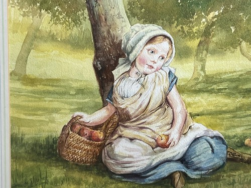 Acuarela escuela inglesa - retrato de una niña - Imagen 8 de 8