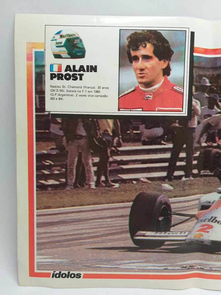 Póster EXTRA RARO 1986 ÍDOLOS Revista Portuguesa F1 #2 / ALAIN PROST Marlboro Foto 3 de 4