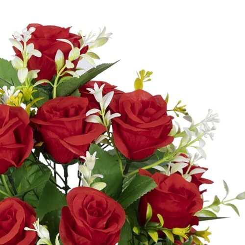 Artificial Cemetery Flowers – Grave Decorations, Cemetery 2 bouquets Red - Picture 7 of 7