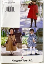 1998 Vogue Sewing Pattern 9935 Girls Coat & Vest 3 Styles Size 6-8 Vintage 14112