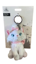 Disney Parks The Aristocats Marie Plush Keychain With Pink Bow Charm New W Card