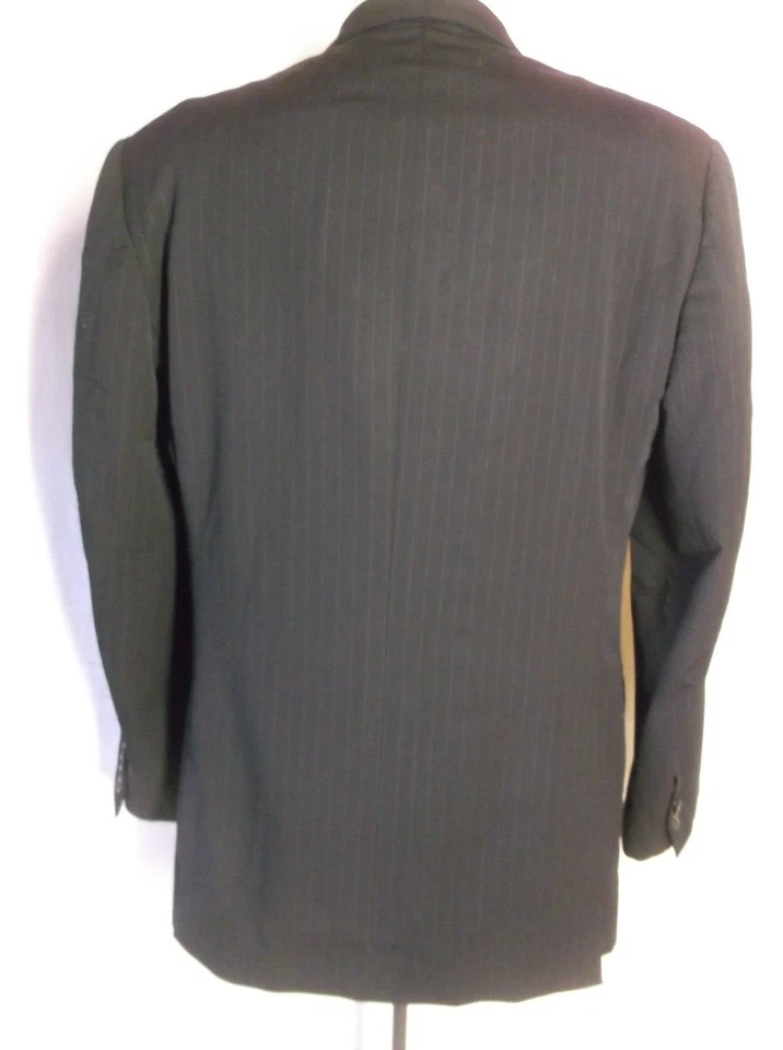 Gianluca Isaia Midnight Blue Striped 2Button Suit size 40 R Pants  35"W/ 30"L - Image 4 of 4