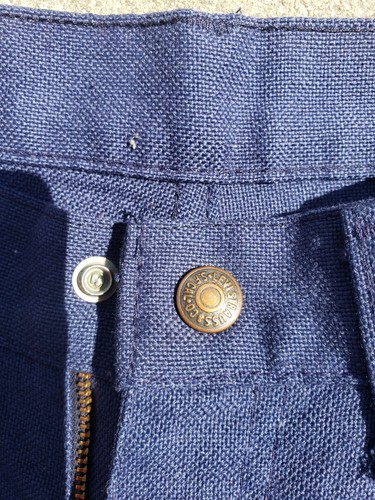 Levi's Deep Blue Vintage 70s? Cotton Pants Bell Bottoms Retro Hippy TALON ZIPPER - Picture 5 of 12