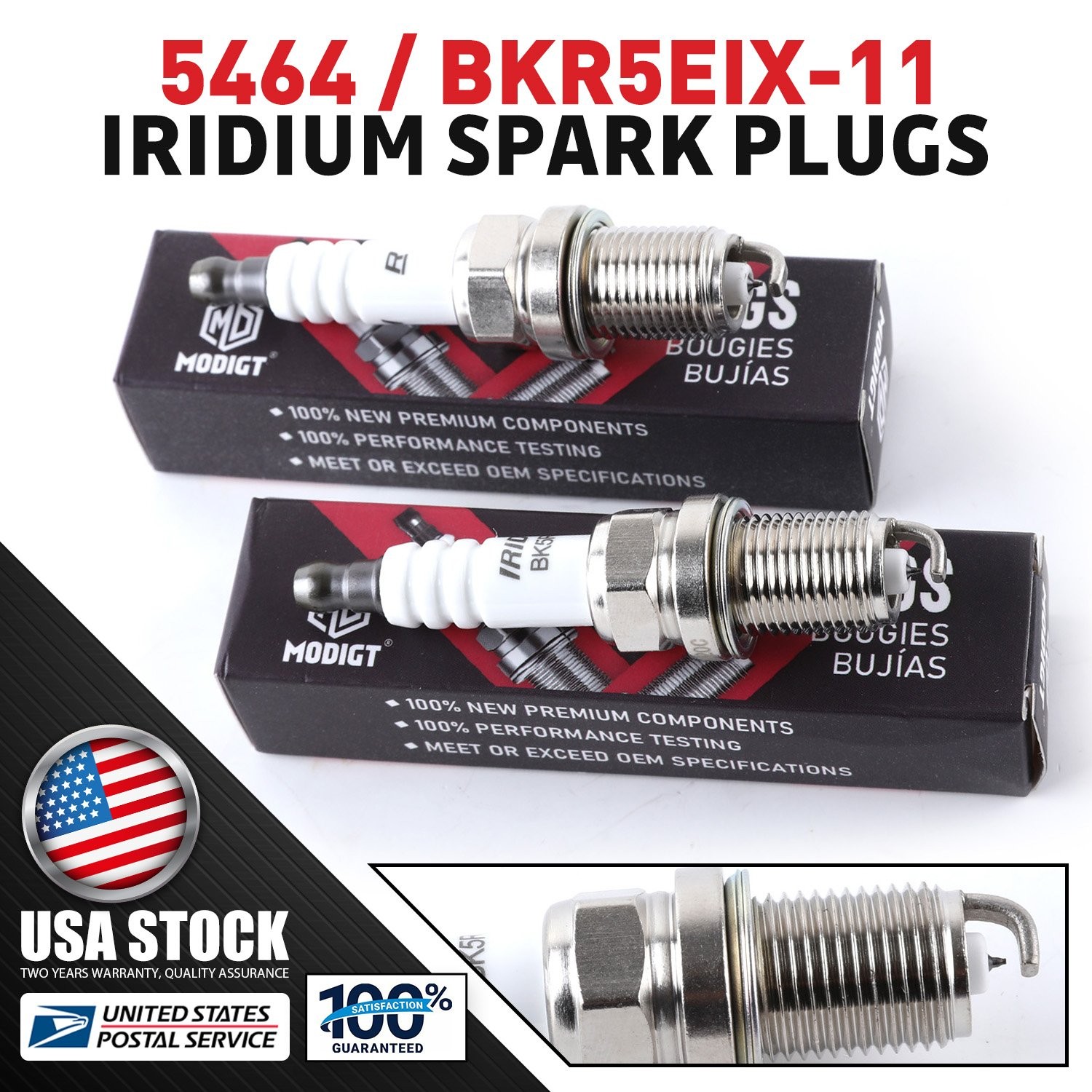 2 Brand New For NGK 5464/BKR5EIX-11 Durable Iridium Spark Plugs OEM Quality