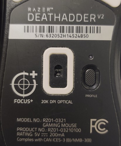 LOT OF 2 Razer Deathadder V2 RZ01-0321 Black Wired Gaming Mouse - Picture 14 of 14