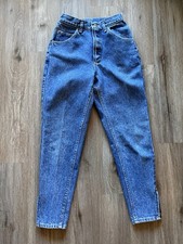 Vintage 80s Lee Riders Jeans Womens 8 Med High Waist Tapered Ankle Zip Made USA